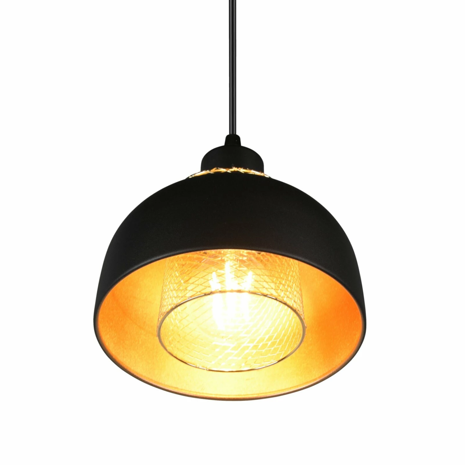 Pendelleuchte - schwarz-gold - Industrial Style - 18 cm â Bild 3