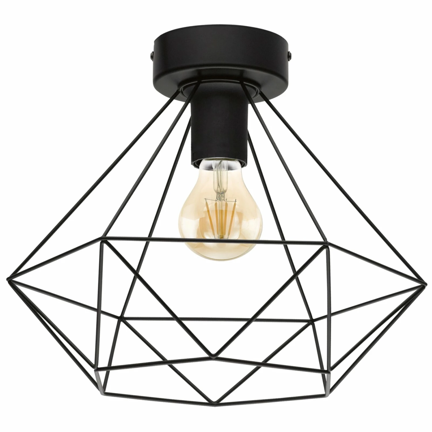 Deckenleuchte - schwarz - Stahl - 27 cm hoch