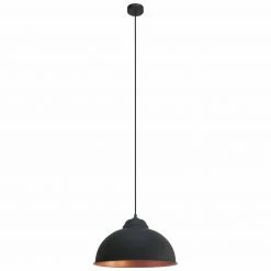 Pendelleuchte - schwarz-kupfer - 110 cm