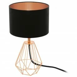 Tischlampe - schwarz-kupferfarben - 30,5 cm