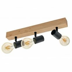 Spotbalken - Holz-schwarz - 3-flammig