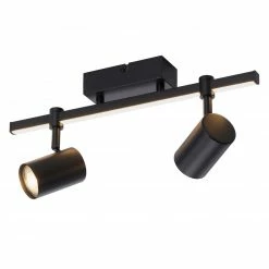 LED-Spotbalken - Metall - schwarz - 2-flammig - schwenkbar