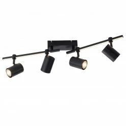 LED-Spotbalken - Metall - schwarz - 4-flammig - schwenkbar