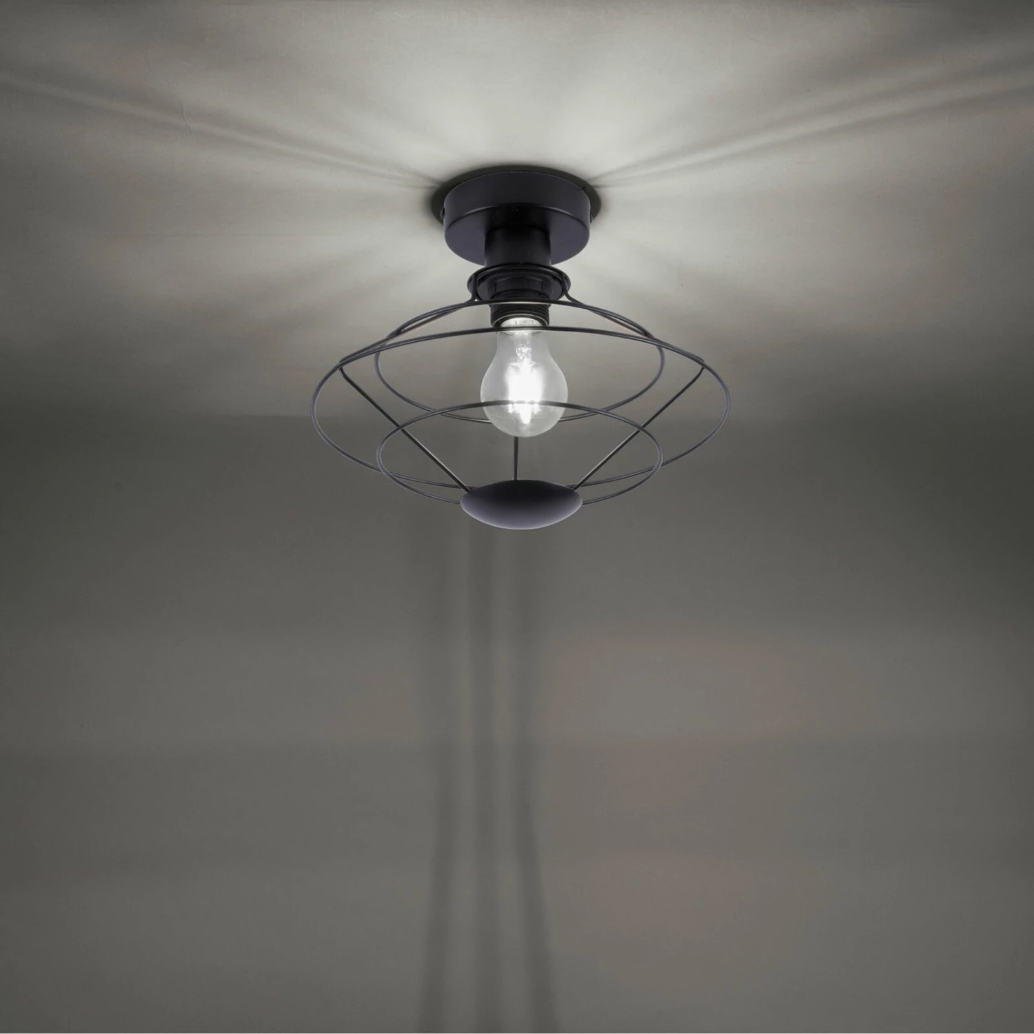 Deckenleuchte - schwarz - 1-flammig - Ø 28 cm – Bild 2