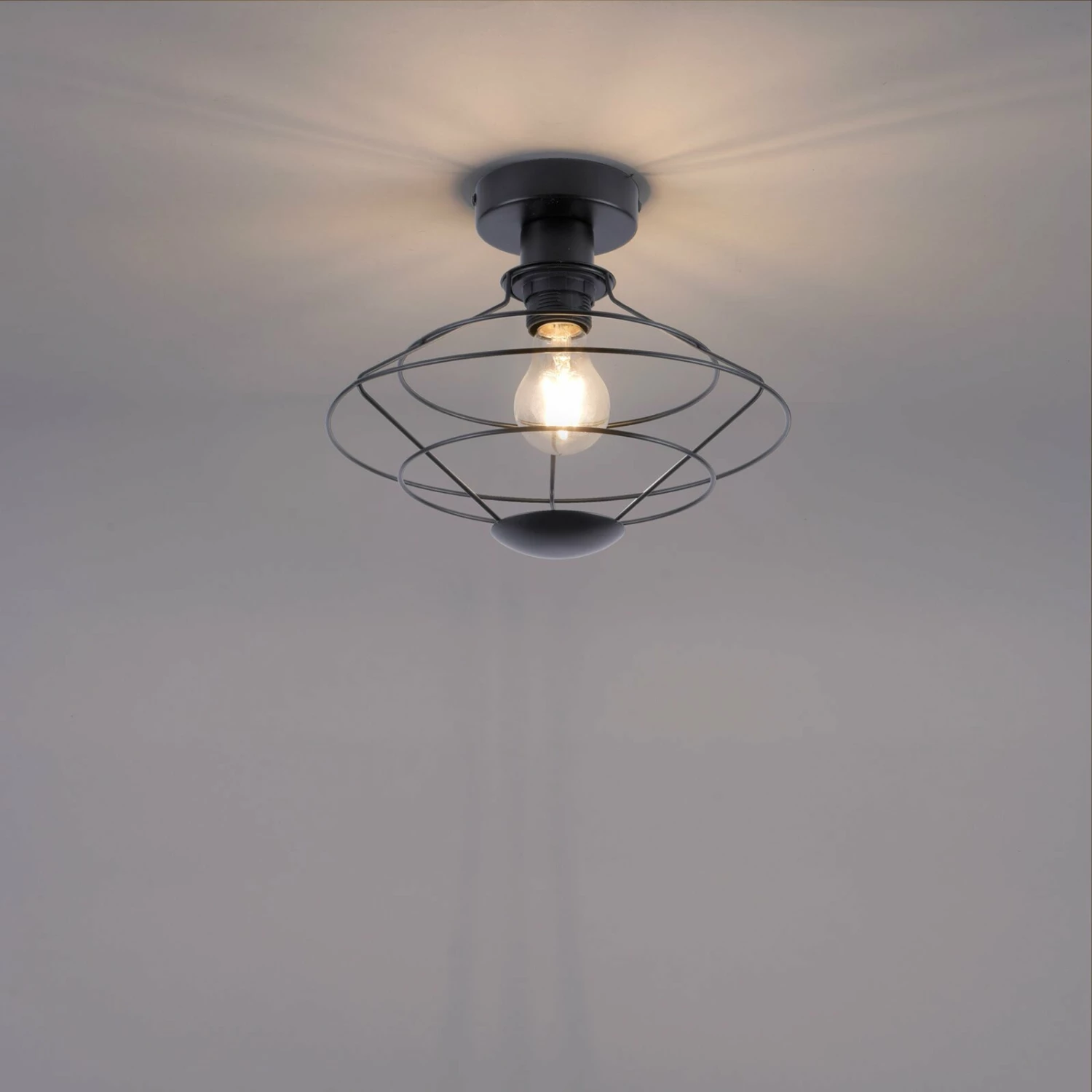 Deckenleuchte - schwarz - 1-flammig - Ø 28 cm – Bild 3