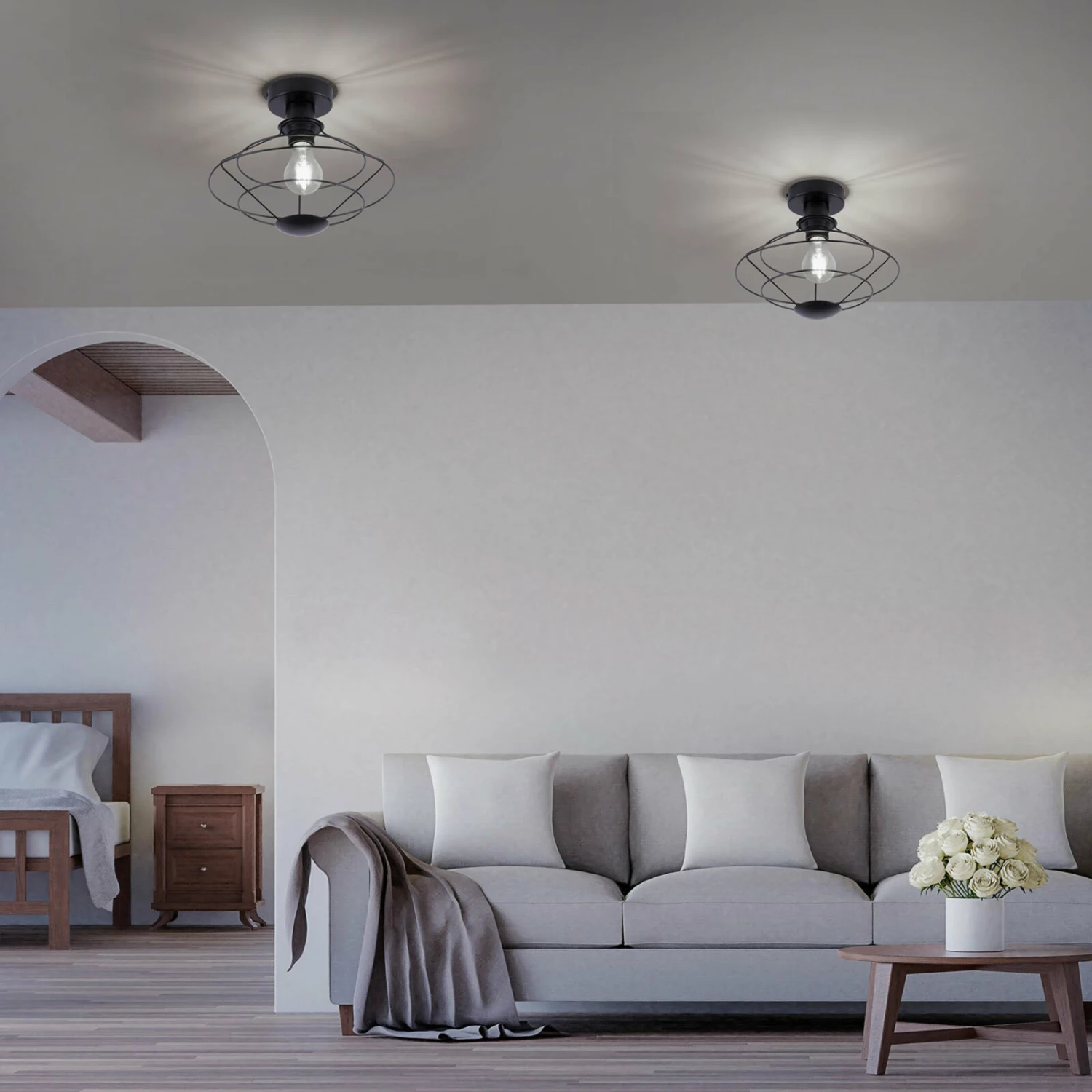 Deckenleuchte - schwarz - 1-flammig - Ø 28 cm – Bild 4