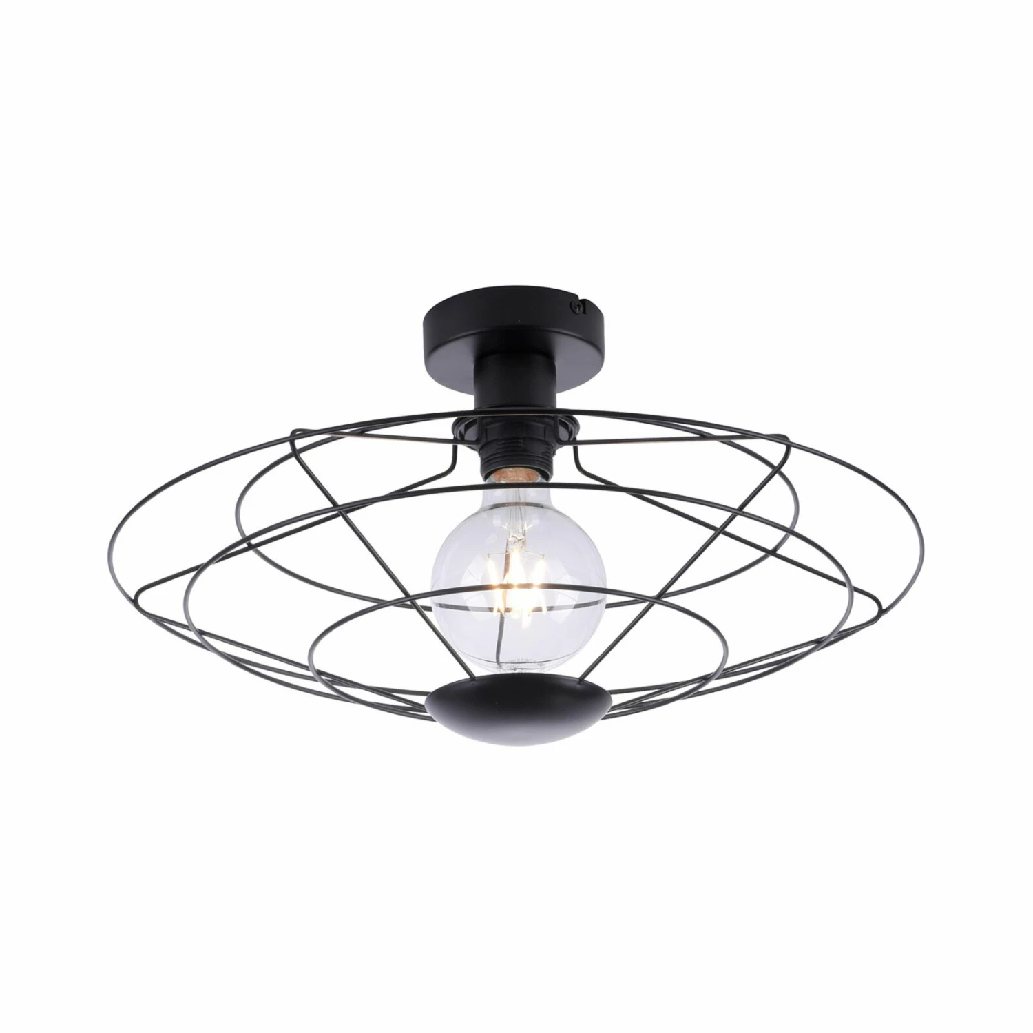 Deckenleuchte - schwarz - 1-flammig - Ø 44 cm