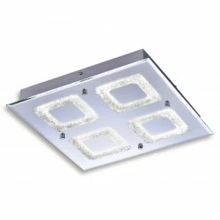 LED-Deckenleuchte - Chrom - Glas - 36x36 cm