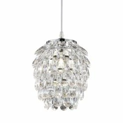 Pendelleuchte - Acryl - Chrom - klar