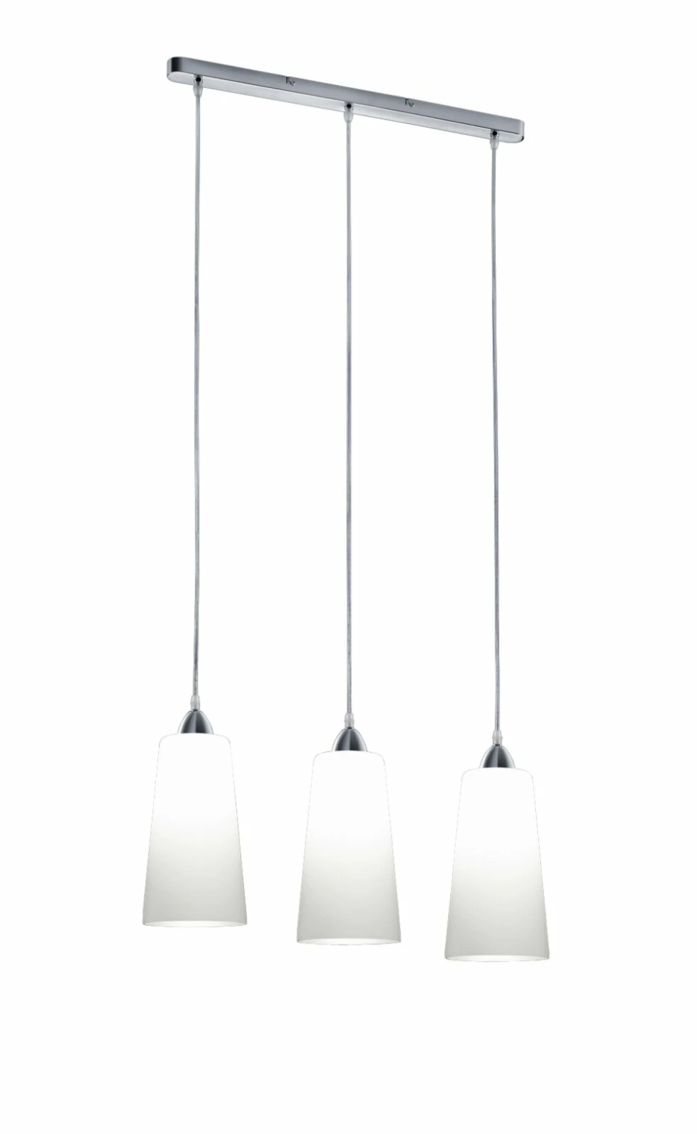 Pendelleuchte - Nickel matt - Glas weiß