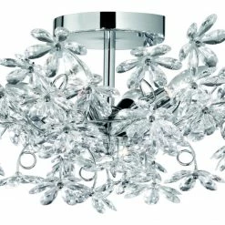 Deckenleuchte - Acrylblüte - chrom