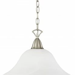 Pendelleuchte - Nickel matt - Glas weiß