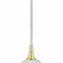 Zugpendelleuchte - Messing matt - Glas weiß gewischt