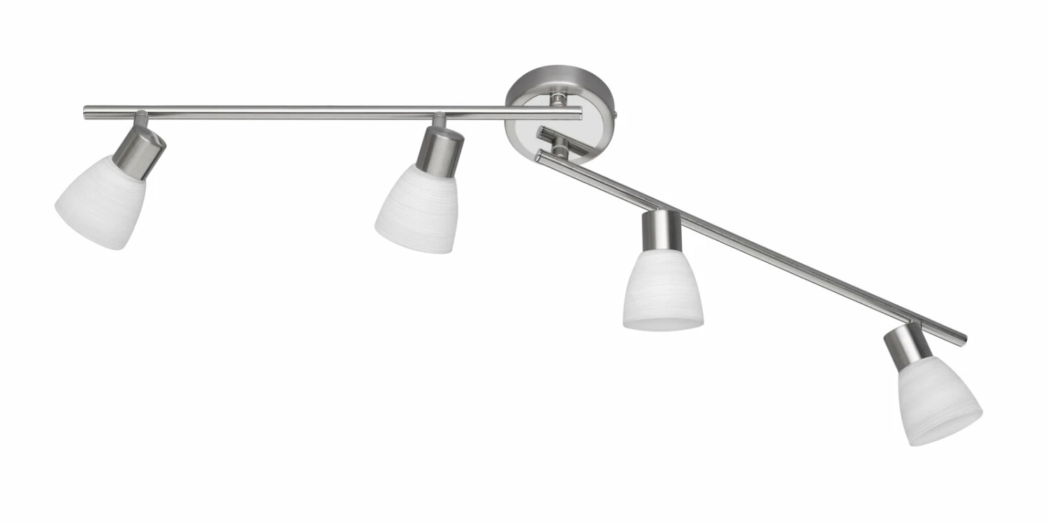 LED-Deckenleuchte - Nickel matt - 4 Flammen