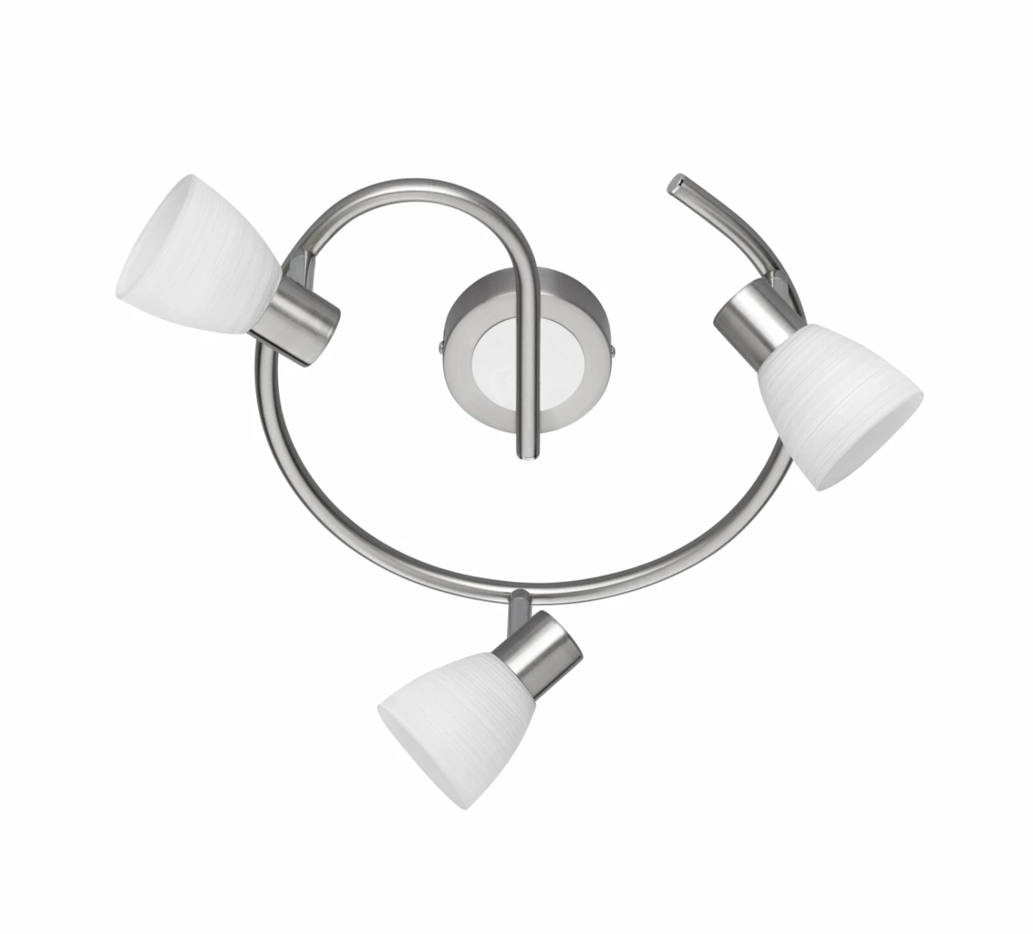 LED-Deckenleuchte - Nickel matt - 3 Flammen