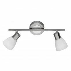 LED-Deckenleuchte - Nickel matt - Glas