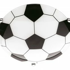 Deckenleuchte - Fußball - Aluminium - Glas schwarz-weiß