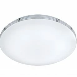 LED-Deckenleuchte - Chrom - Acrylglas weiß - Ø 41 cm