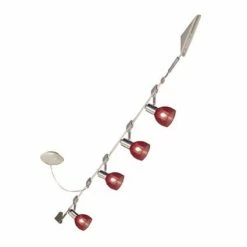 Hochvolt-Deckenleuchte - Nickel matt-rot - Seilsystem