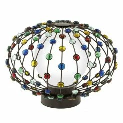 Außenleuchte - braun-weiß - bunte Steine