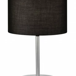 Tischlampe - schwarz-Nickel matt - Stoffschirm