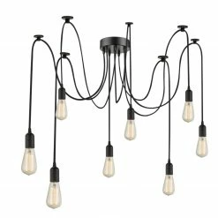 Hängeleuchte - schwarz - 8-flammig