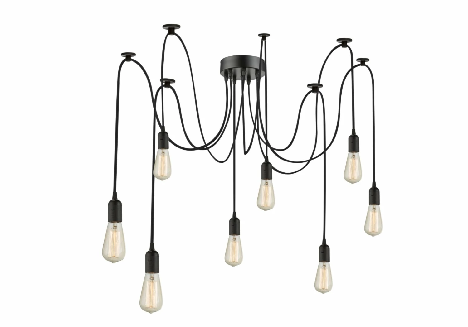 Hängeleuchte - schwarz - 8-flammig