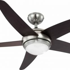 Deckenventilator - Nickel matt-Wenge - mit Licht