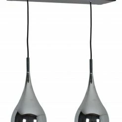 2-er-Pendelleuchte CLASSIC DROP - chrom