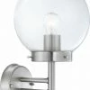 Außenleuchte - silber - Edelstahl mit Glaskugel
