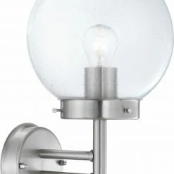 Außenleuchte - silber - Edelstahl mit Glaskugel
