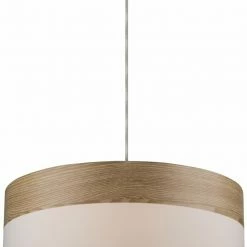 Pendelleuchte - braun-beige - Holz - 1-flammig