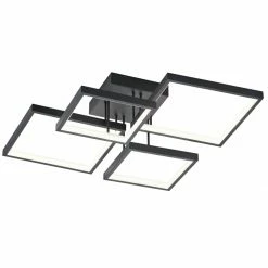 Deckenleuchte - schwarz matt - quadratisch - dimmbar