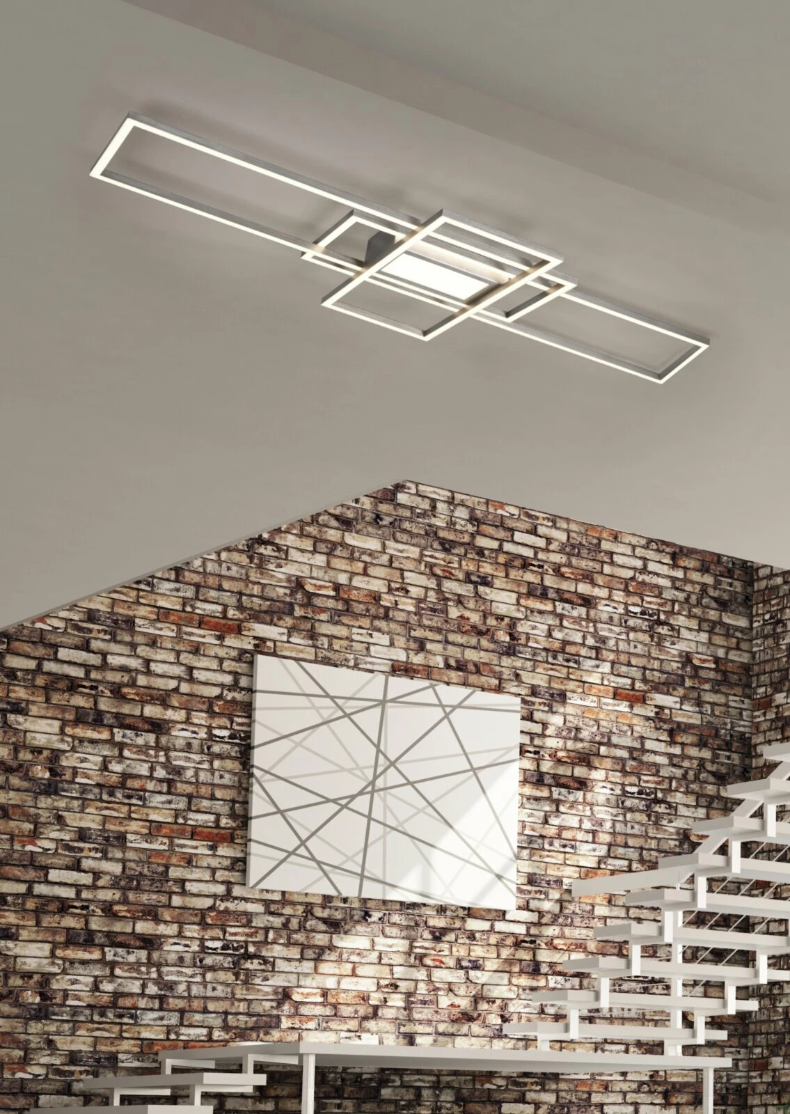 LED-Deckenleuchte - Nickel matt - inklusive Fernbedienung – Bild 4