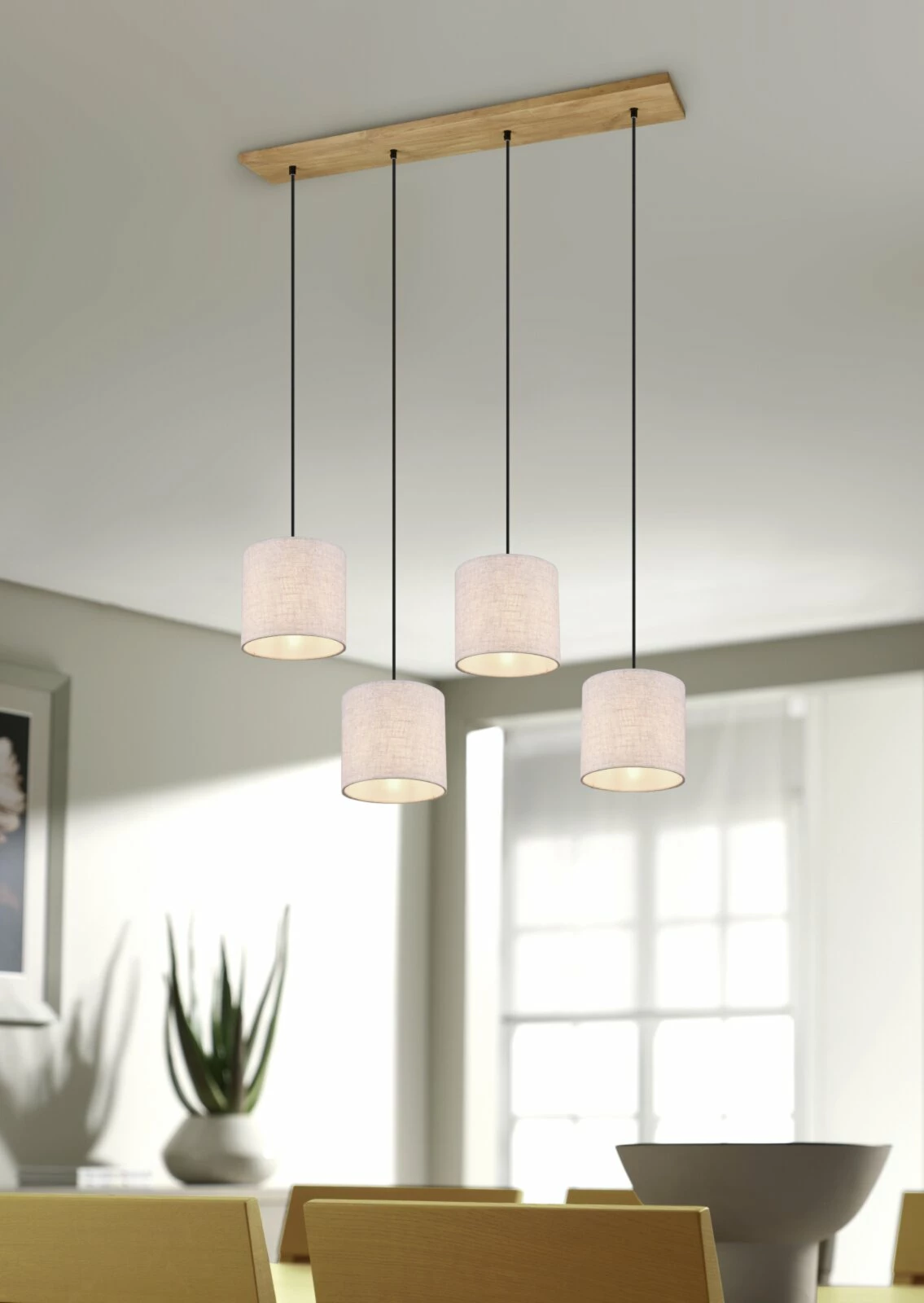 Pendelleuchte - weiß-nickel - 4-flammig – Bild 4