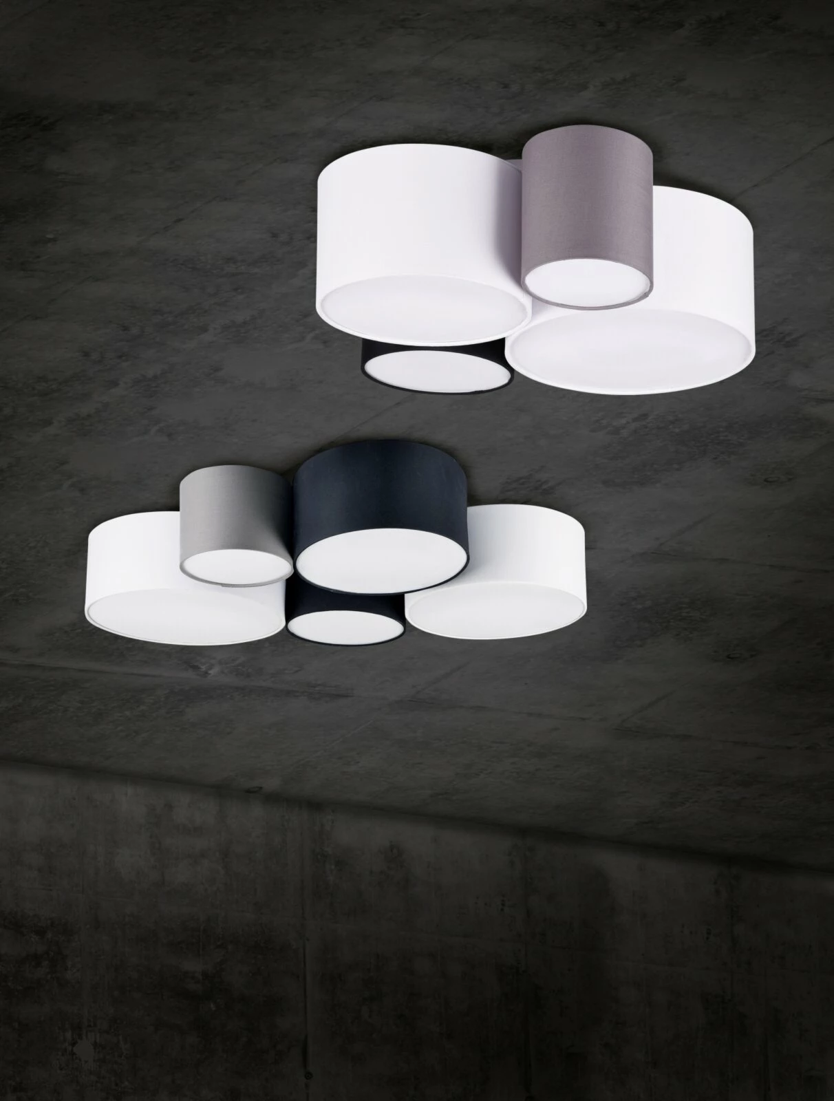 Deckenleuchte - schwarz-weiß-grau - 4-flammig – Bild 4