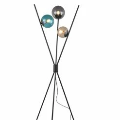 Stehleuchte - schwarz - multicolor - 3-flammig