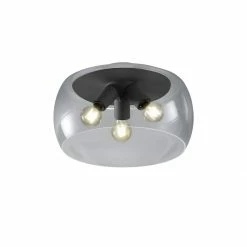 Deckenleuchte - anthrazit - 3-flammig - Glasschirm