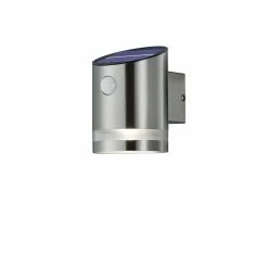 LED-Solar-Wandleuchte - Nickel matt - Bewegungsmelder