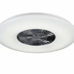 Deckenventilator - Chrom-weiß - mit LED - Ø 75 cm