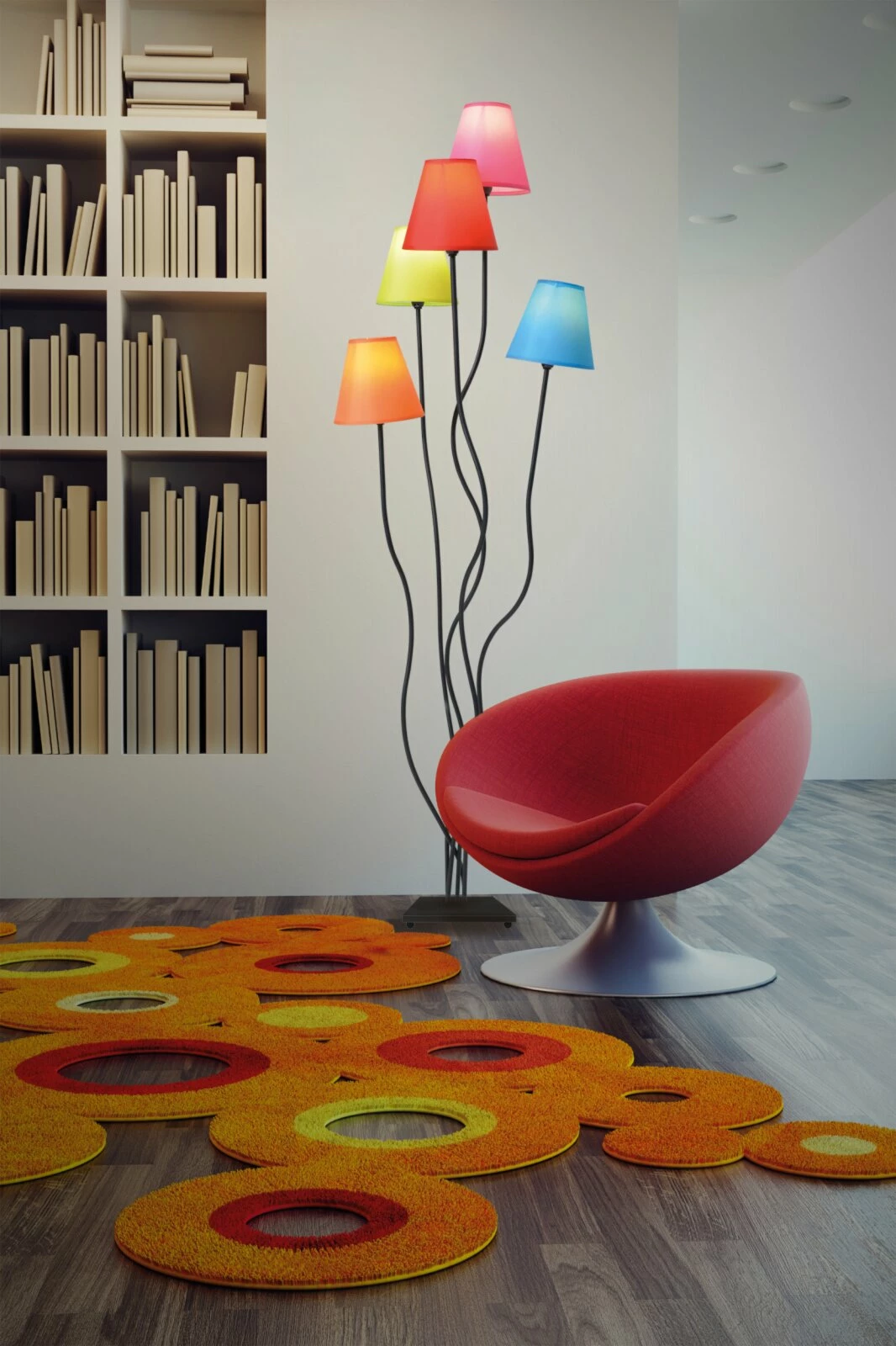 Stehleuchte - bunt-schwarz - 5-flammig – Bild 3