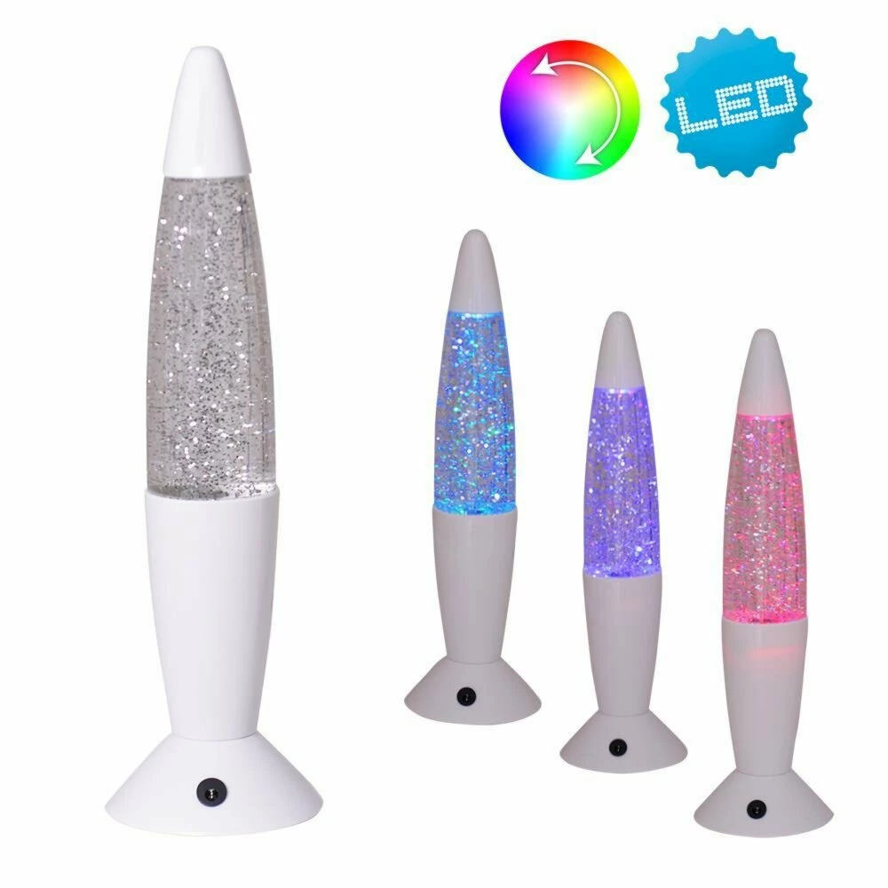 LED-Glitter-Leuchte - weiß - 36 cm hoch – Bild 2