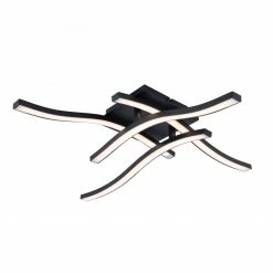 LED-Deckenleuchte ONDA - schwarz - 45 cm breit