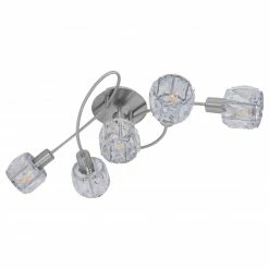 LED-Deckenleuchte JOSEFA - stahl-blank - 5-flammig