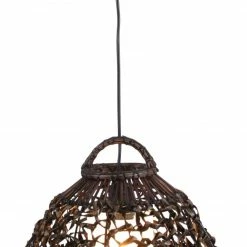 Korb-Pendelleuchte - braun - Rattan - Ø 35 cm