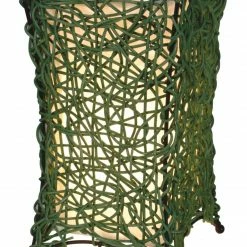 Korb-Tischleuchte - grün - Rattan - 30 cm hoch