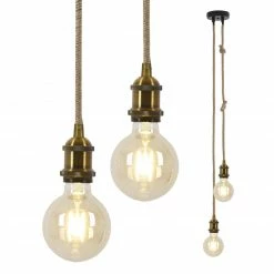 2er-Hanfseil ONTARIO - alt-messing - 90 cm hoch