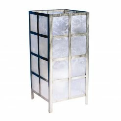 Muschel-Tischleuchte SHELL - silber-natur - 25 cm hoch