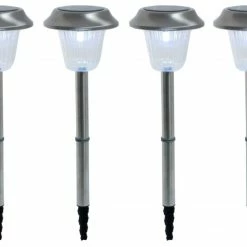 6er-Set Solar-LED-Erdspieß - stahl