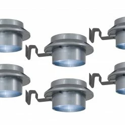 6er-Set LED-Dachrinnenleuchte MISTRA - grau - solarbetrieben